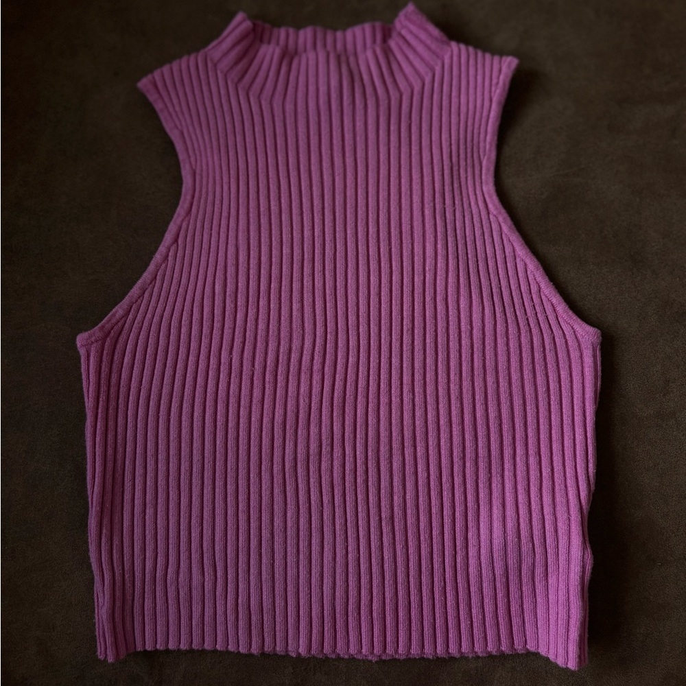 H&M Pink Ribbed Cut Out Tank Top